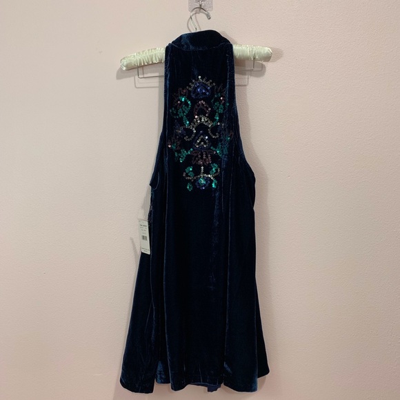 Free People Blue Velvet Dress NWT - Picture 5 of 8